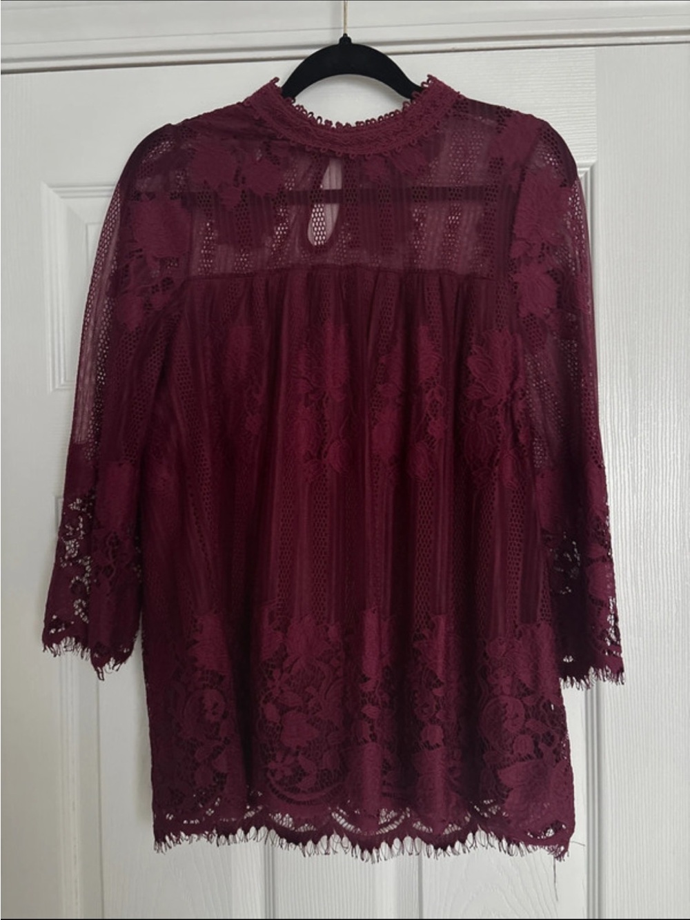 Beautiful lace burgundy blouse